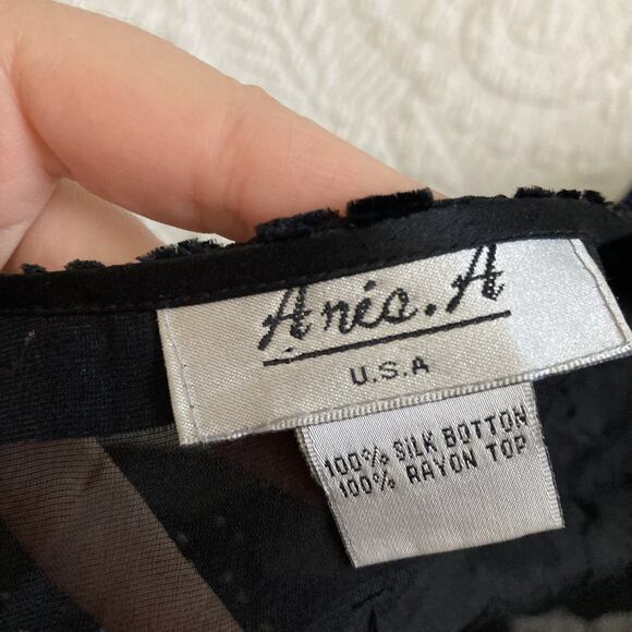 Aris A Vintage 90s Silk Burn out velvet kimono beaded tassel whimsigoth One Size - Picture 8 of 16